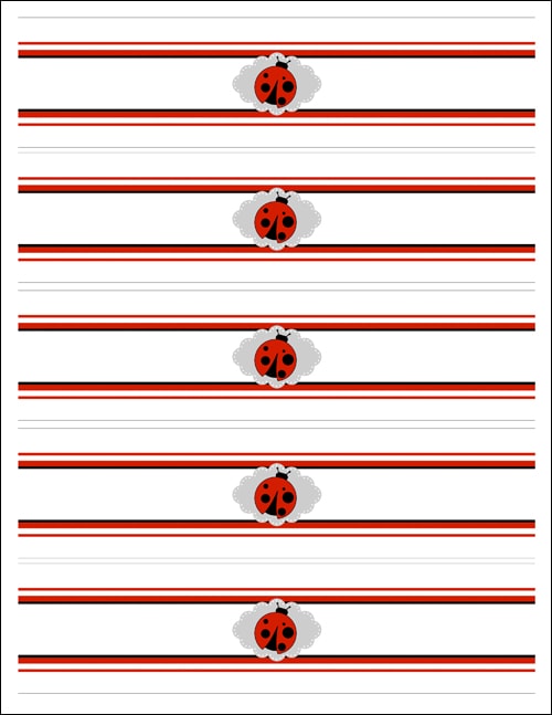printable ladybug water bottle labels