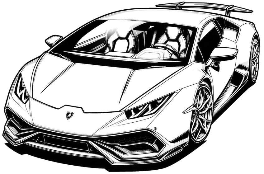Lamborghini Race Car Coloring Pages Lamborghini Race Car Coloring Pages