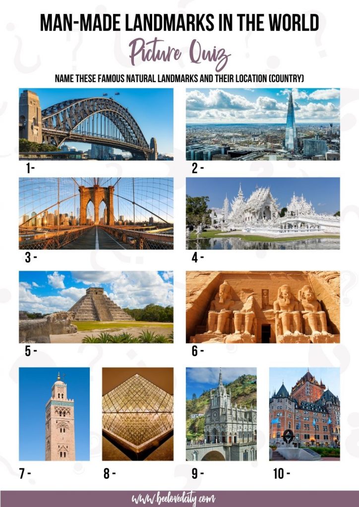 BEST Famous Landmarks Picture Quiz: 120 Questions and Answers
