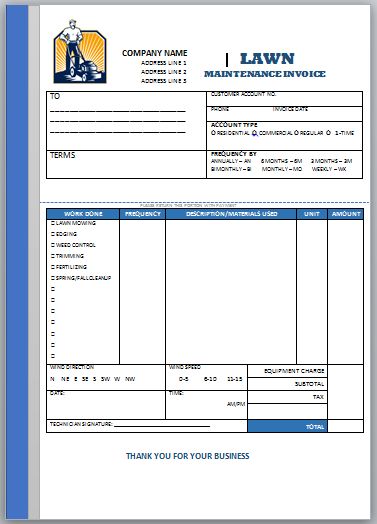 10 Free Landscaping Invoice Templates [Professional Designs ...