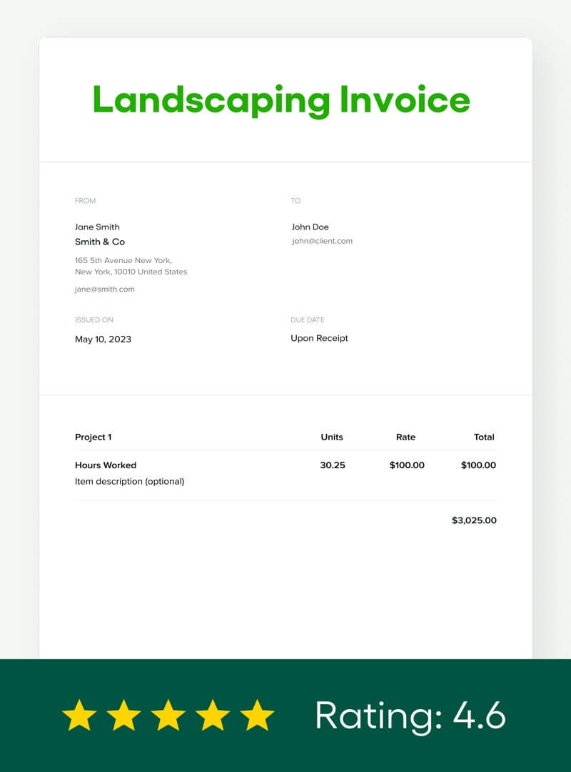 Landscaping Invoice Template (FREE - 2024 Updated) - Bonsai
