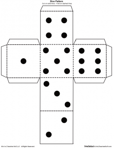 Printable Dice Pattern | A to Z Teacher Stuff Printable Pages and ...