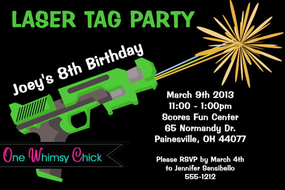 printable laser party invitations