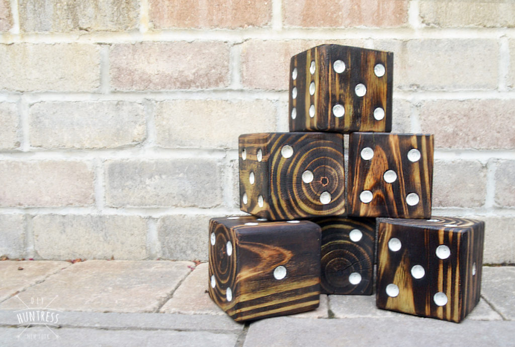 DIY Wood Burned Lawn Dice - DIY Huntress