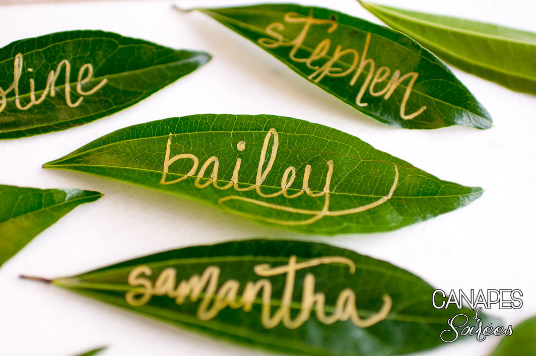 Easy Leaf Place Cards - Canapes and Soirees