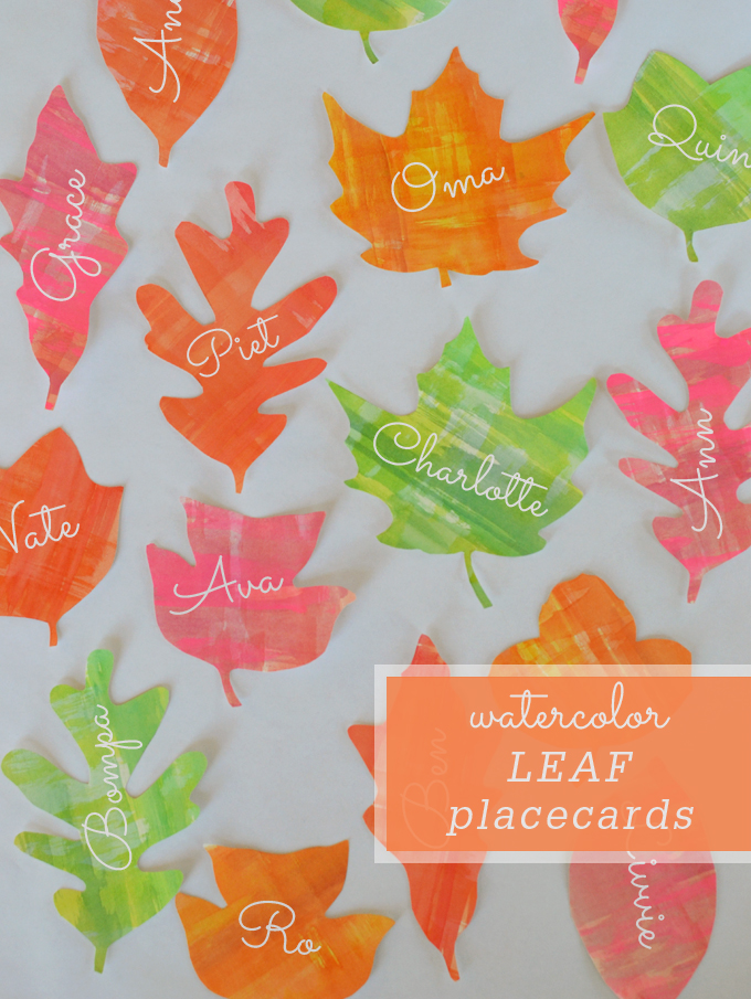printable leaf place cards