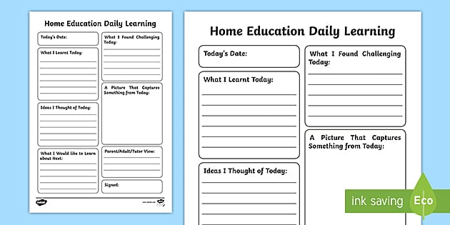 printable learning journal