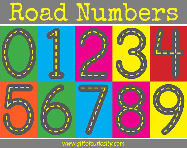 Road Numbers printable for learning how to write numbers - Gift of ...
