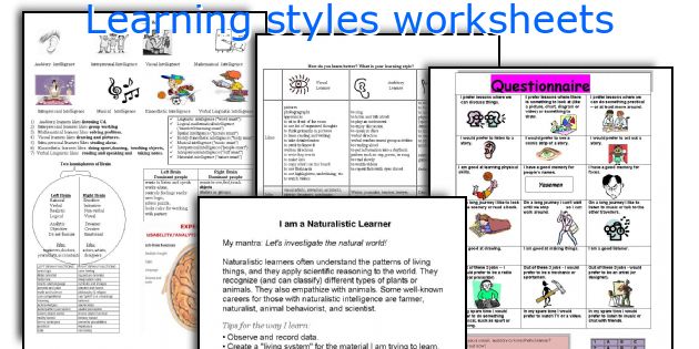 learning-style-inventory-worksheets-library for Free Printable Learning Styles Inventory Learning Style Inventory - Worksheets Library for Free Printable Learning Styles Inventory