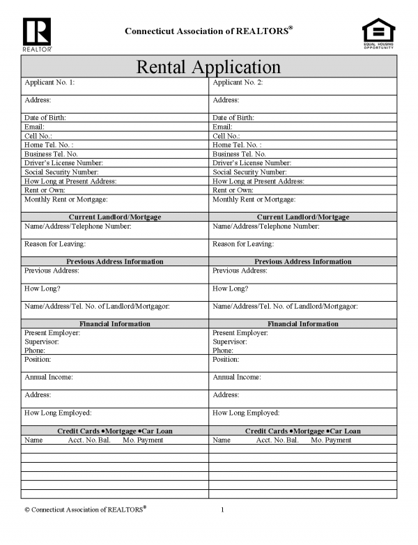 Free Connecticut Rental Application | PDF