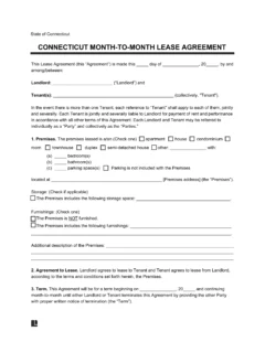Free Connecticut Month-to-Month Rental Agreement | PDF &  Word