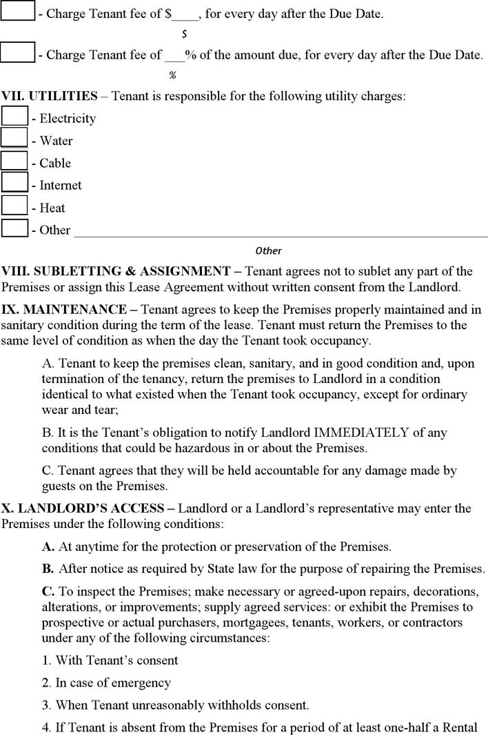 printable lease agreement ct