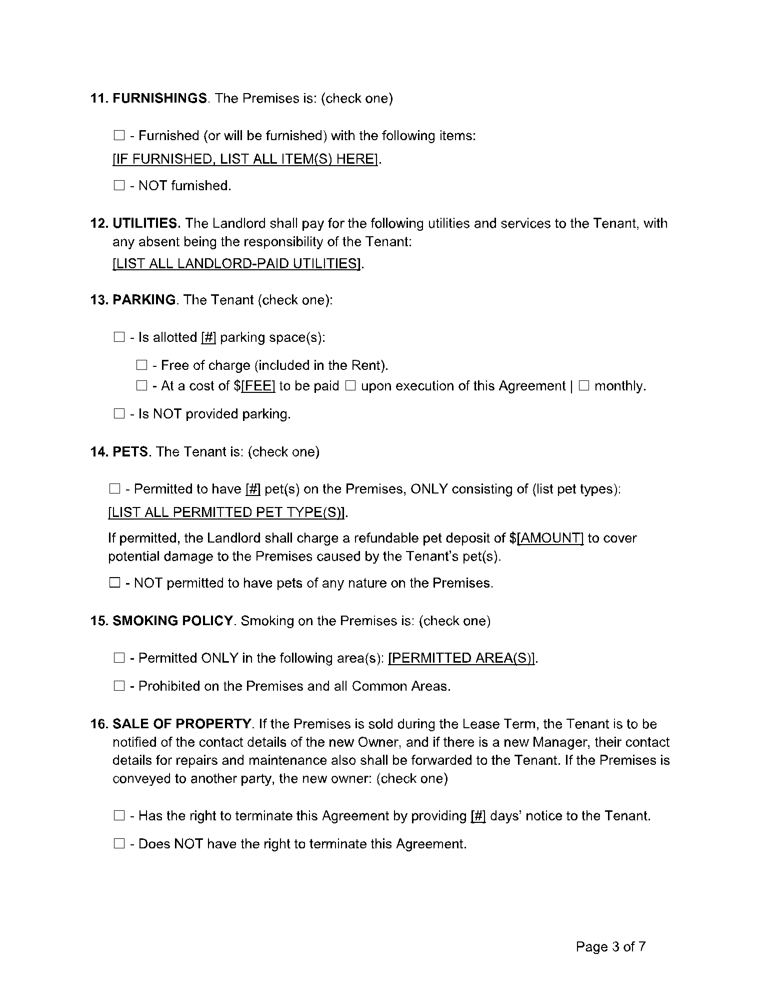 printable lease agreement florida