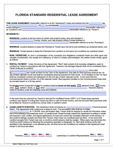 printable lease agreement florida