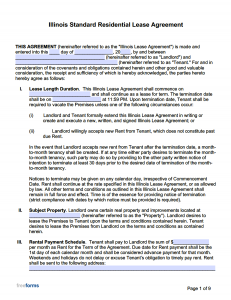 printable lease agreement illinois