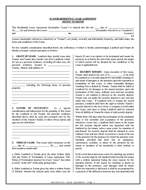 printable lease agreement illinois
