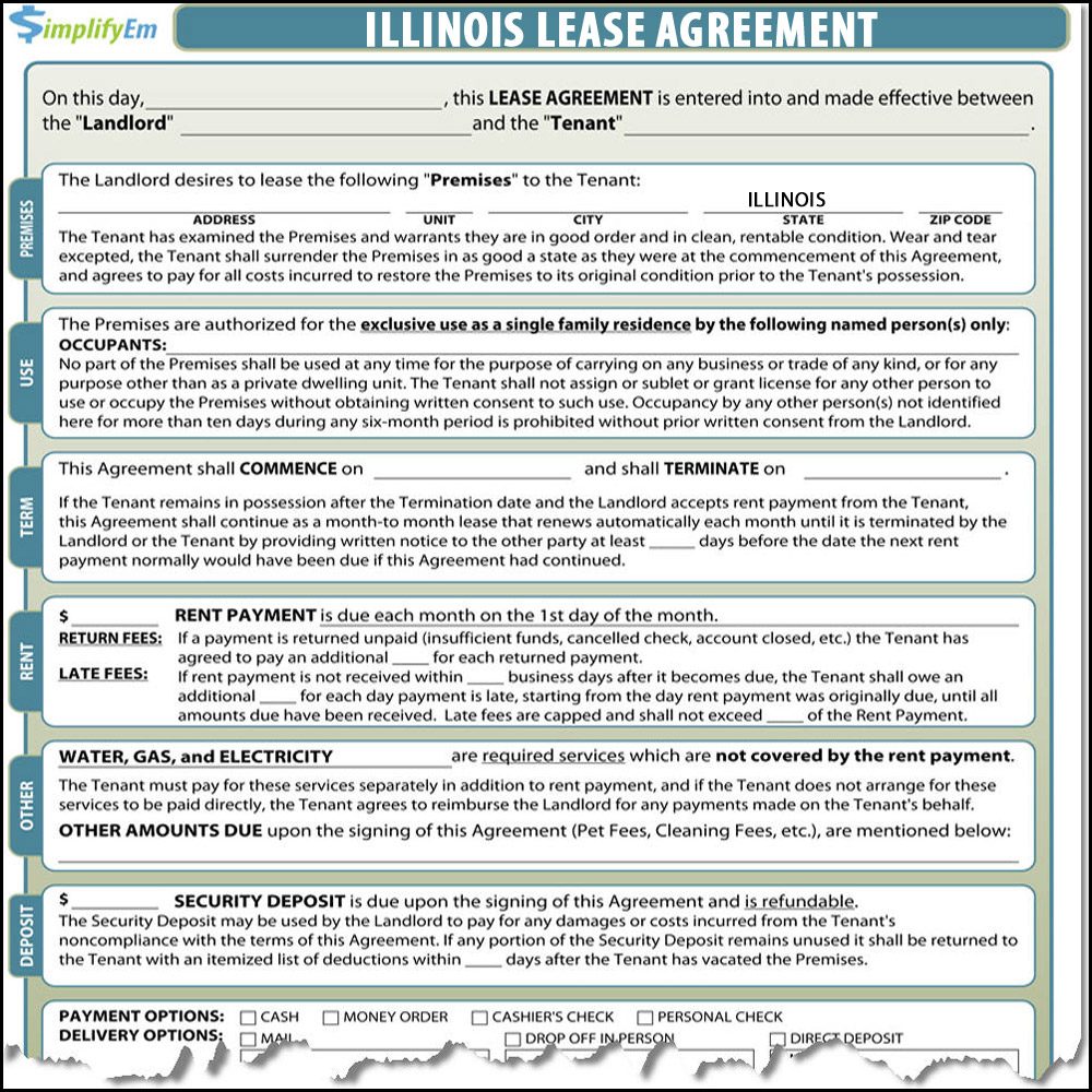 printable lease agreement illinois