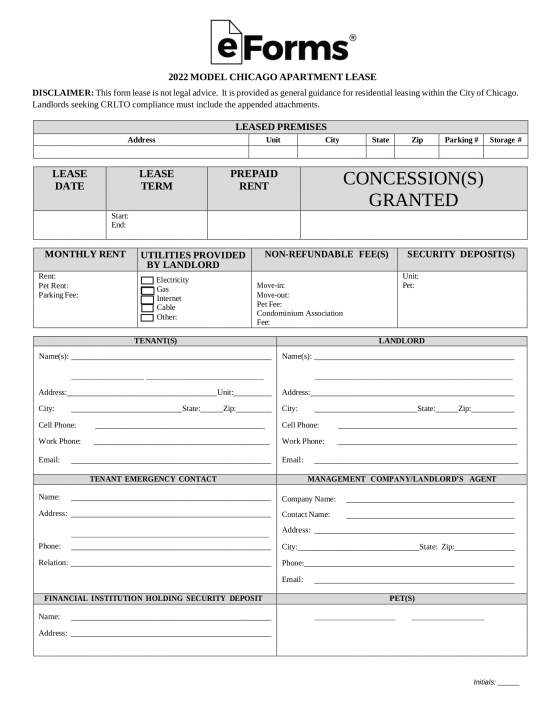 printable lease agreement illinois
