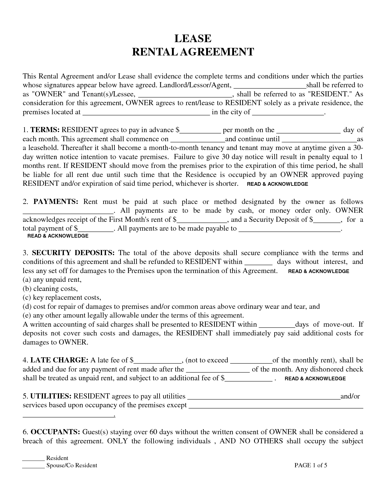 printable lease agreement ireland
