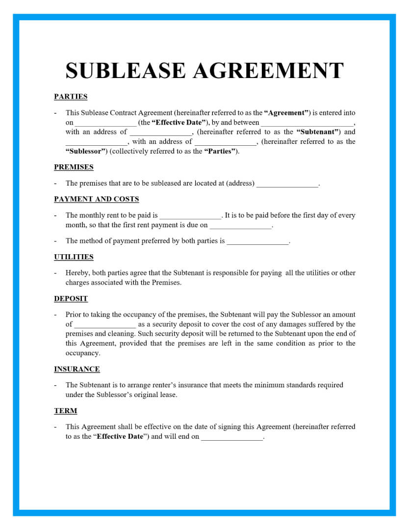 printable lease agreement ireland
