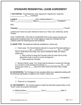printable lease agreement ireland