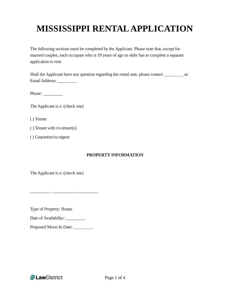 printable lease agreement mississippi
