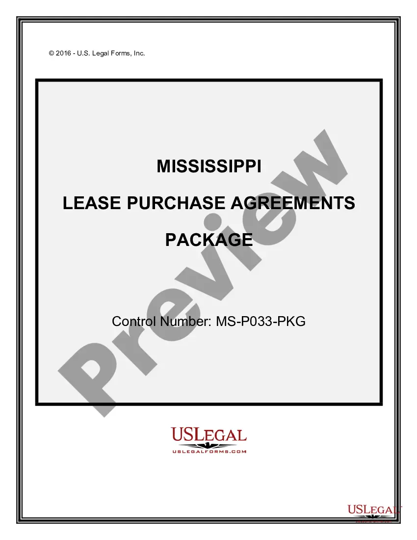 Mississippi Lease Purchase Agreements Package - Rental Purchase ...