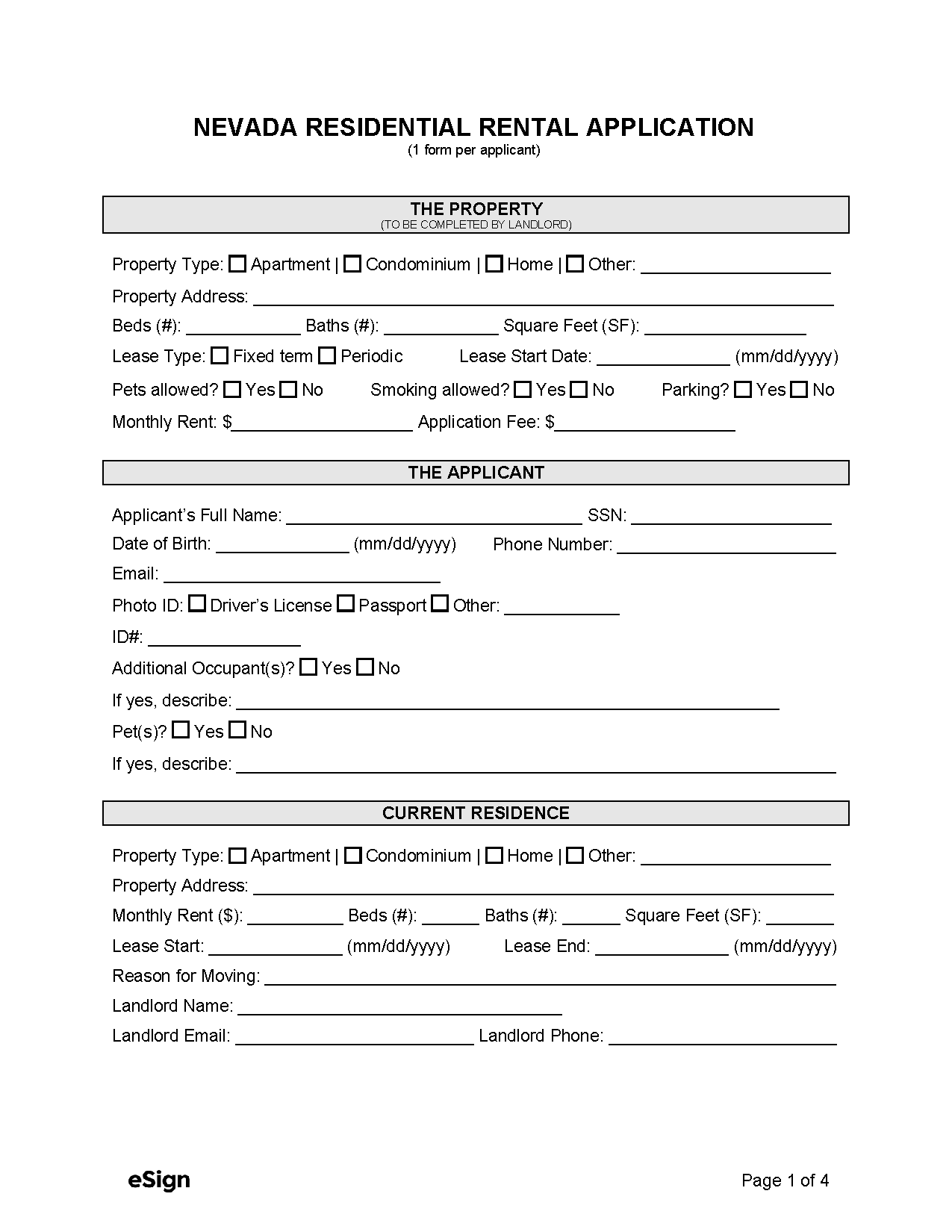 printable lease agreement nevada