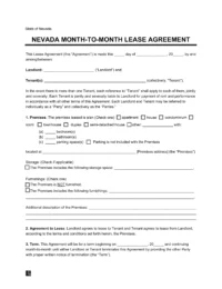 printable lease agreement nevada