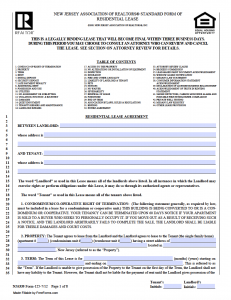 Free New Jersey Rental Lease Agreement Templates | PDF