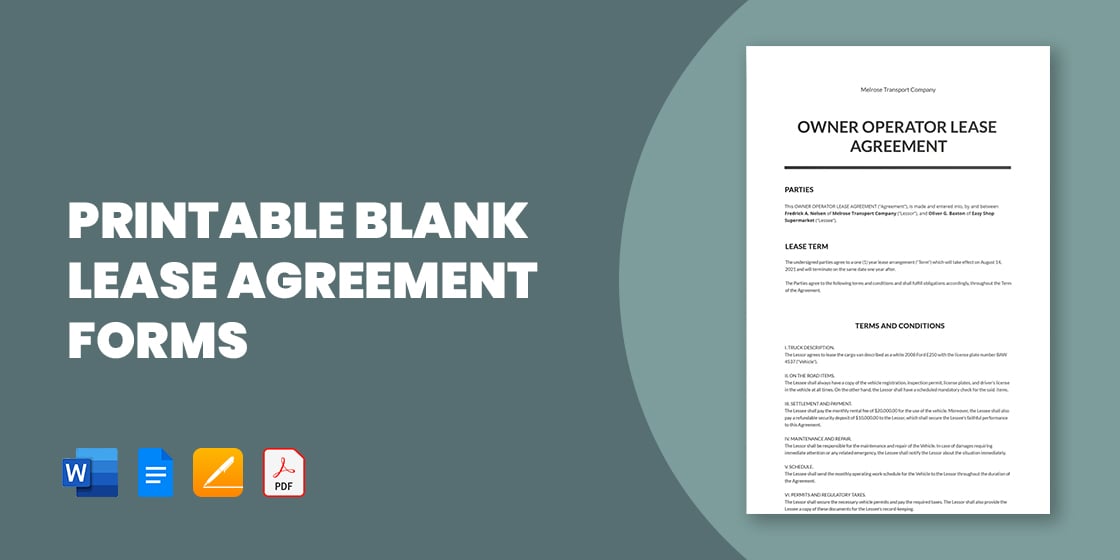 printable lease agreement pdf
