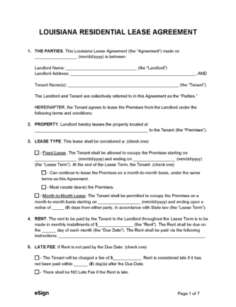 printable lease agreement pdf