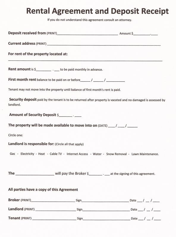 printable lease agreement template