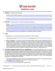 Free Texas Rental Lease Agreement Templates | PDF | WORD