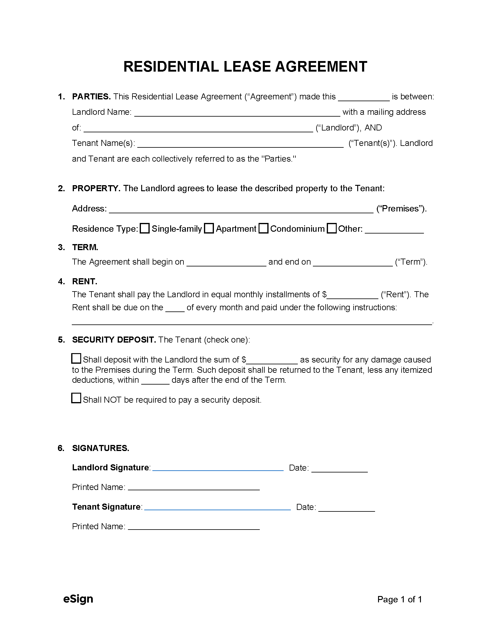 printable lease agreement texas