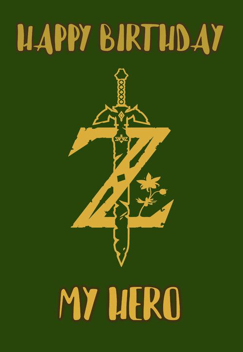 printable legend of zelda birthday cards