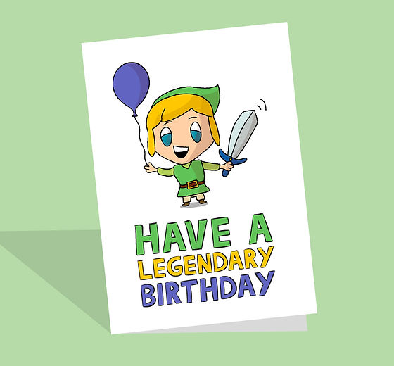 printable legend of zelda birthday cards