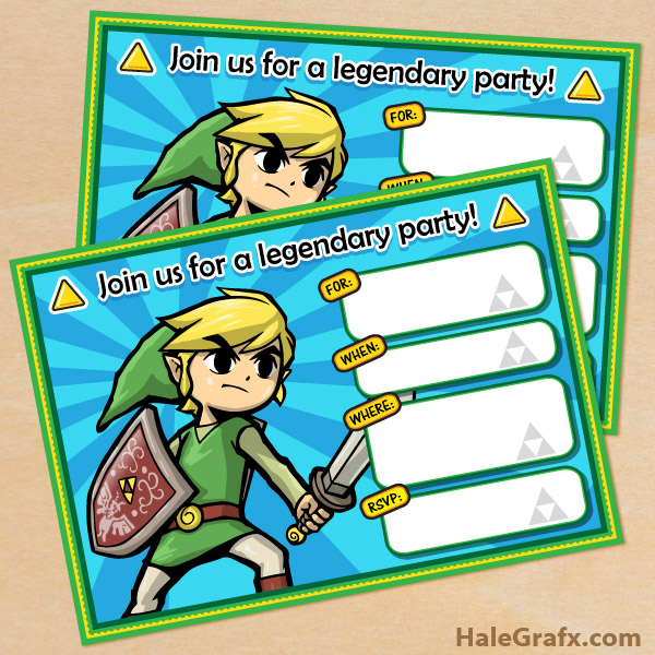 printable legend of zelda birthday cards