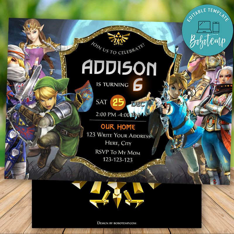 printable legend of zelda birthday cards