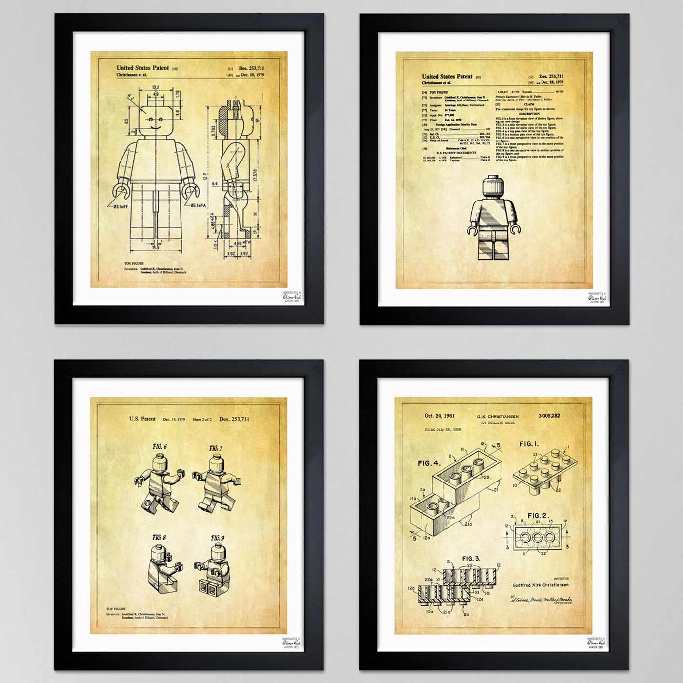 Lego Toys Pack of Four | Wall Art by Oliver Gal