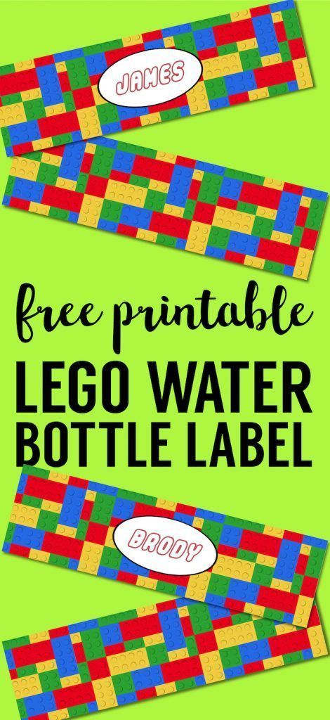 Free Printable Lego Water Bottle Labels - Paper Trail Design