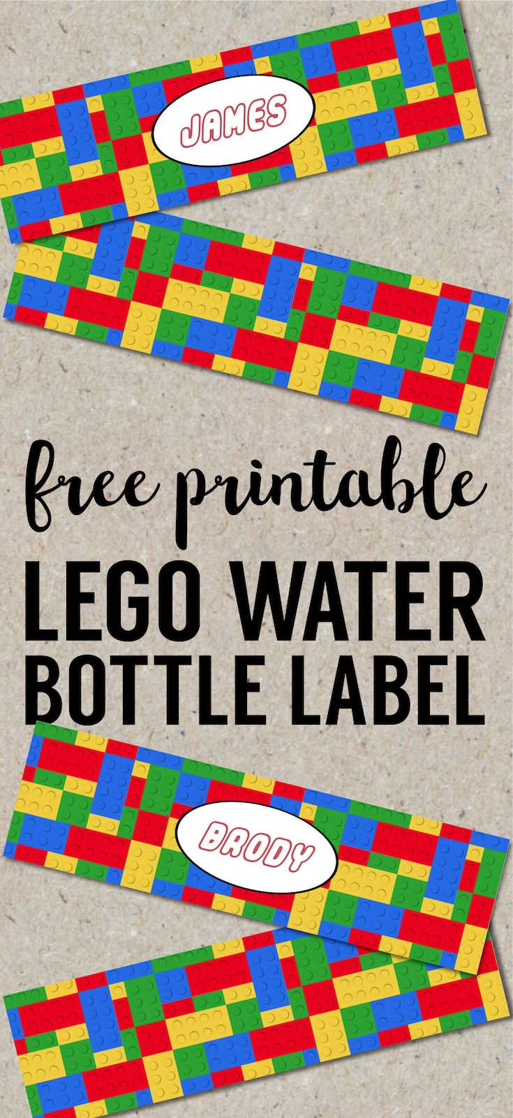 Free Printable Lego Water Bottle Labels - Paper Trail Design