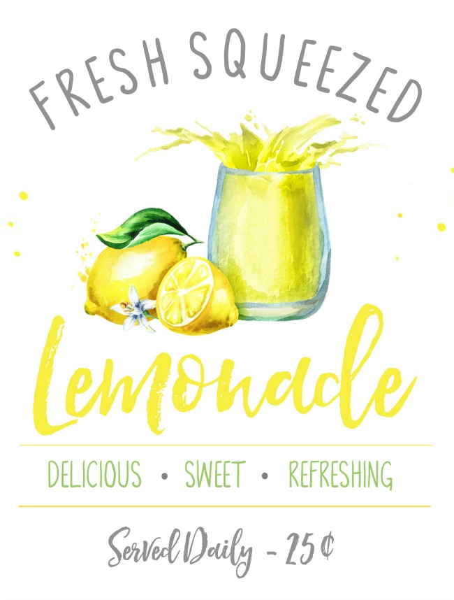 printable lemonade signs