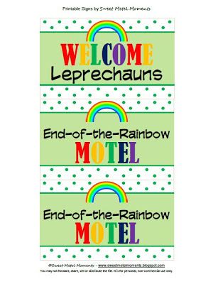 Free Printable - Leprechaun Trap Signs