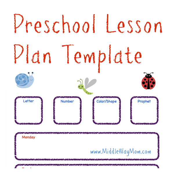 printable lesson plan template daycare