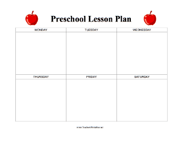printable lesson plan template daycare