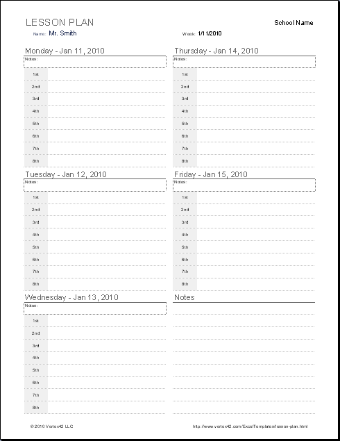 printable lesson planner pdf