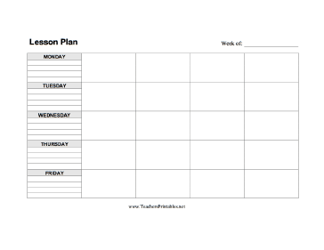 Lesson Plan Template — Horizontal