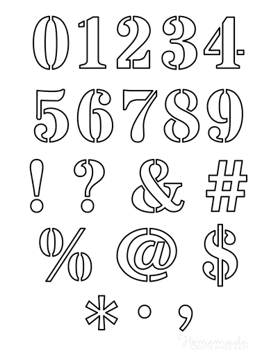 printable letter and number stencils