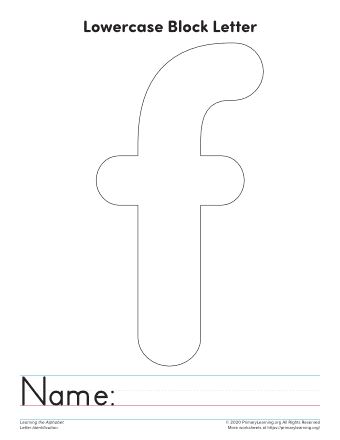 Lowercase Letter F Printable Template  